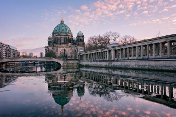 Berliner Dom Crepuscolo Inverno — Foto Stock