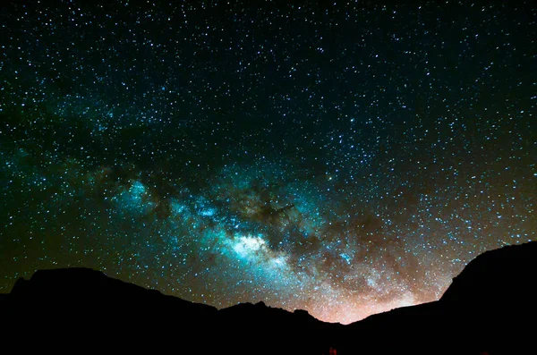 Nachtelijke Hemel Beeld Donkere Planeten Sterren — Stockfoto