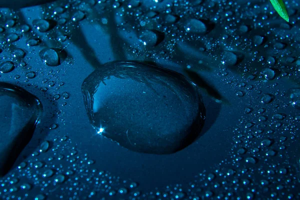 Gotas Agua Con Piedras Bambú —  Fotos de Stock