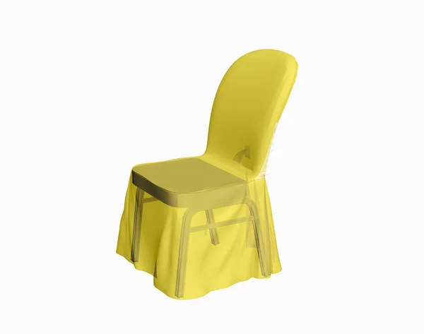 白い背景に隔離された黄色の椅子 — ストック写真
