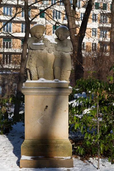 Zima Berlińskim Parku Fryzjerów — Zdjęcie stockowe