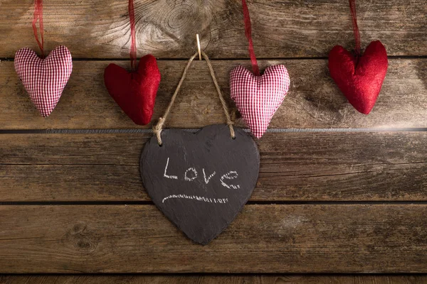 Hart Een Houten Muur — Stockfoto