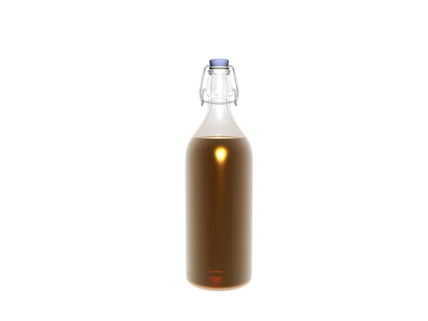 Bottiglia Birra Sfondo Bianco — Foto Stock