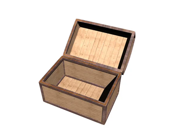 白色底座上的木盒 — 图库照片
