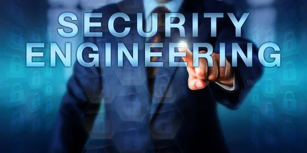 Programvaruingenjören Vidrör Security Engineering Skärmen Affärsmetafor Och Teknikkoncept För Ingenjörs — Stockfoto