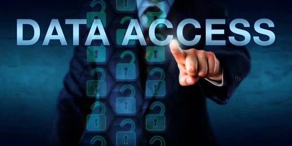 แลระบบเคร ายขององค กรก งผล Data Access บนหน าจอส ไอคอนปลดล อคเสม — ภาพถ่ายสต็อก