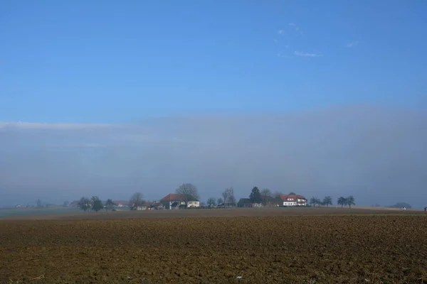 Pole Mostviertel Ernsthofen Łąki Pola Alpejskie Podnóża Farmy Vierkanter Vierkanthof — Zdjęcie stockowe