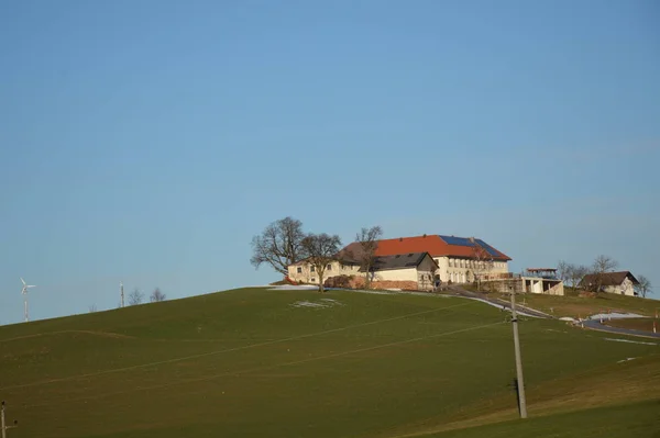 Schach Der Steyr Voralpenland Upper Austria Steyrtal Ennstal Hill Farm — Stok fotoğraf