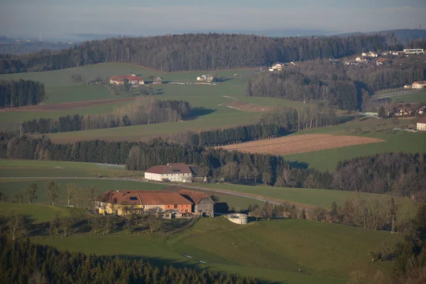 Aschach Der Steyr Alpina Högland Övre Austrien Steyr Ennstal Kullar — Stockfoto