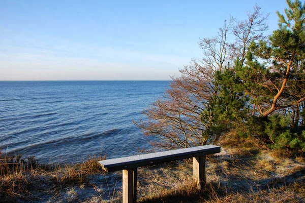 位于瑞典奥兰岛波罗的海海岸的空木凳 — 图库照片
