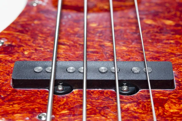 Bass Guitar Pickups Close Macro Immagine — Foto Stock