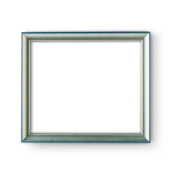 Stříbrný Dřevěný Rám Izolovaný Bílém Pozadí Galerie Umění Jednoduchý Objekt — Stock fotografie
