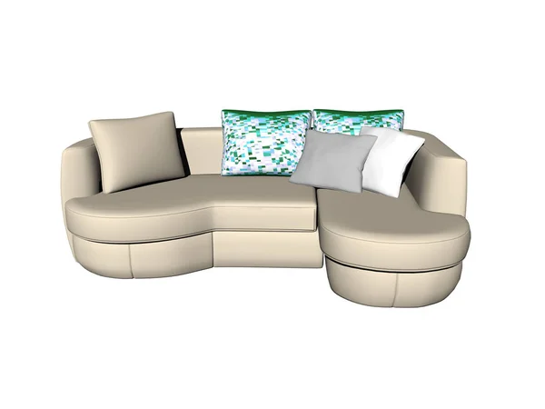 Colorful Illustration Modern Conceptual Sofa — Stock Photo, Image