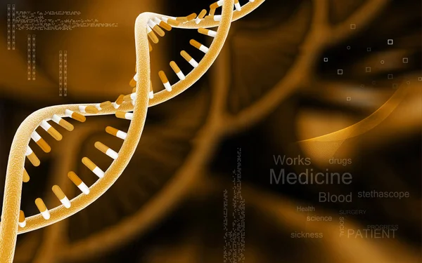 Ilustración Digital Estructura Del Adn Fondo Color — Foto de Stock