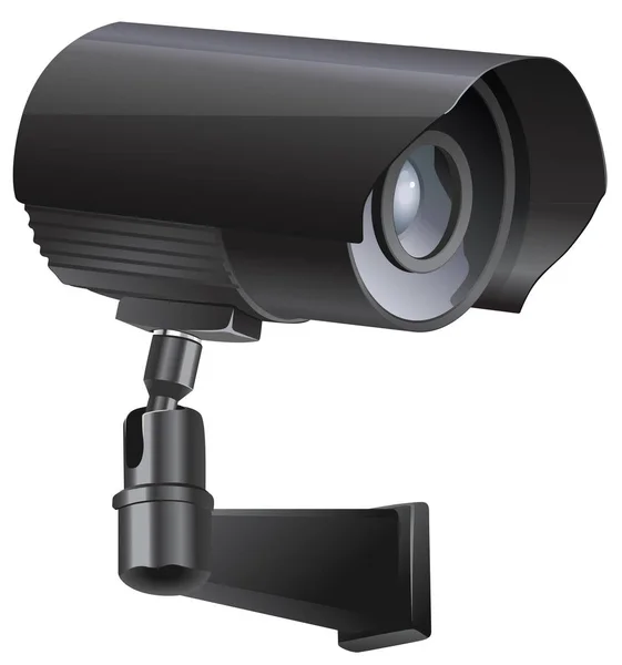 Surveillance Camera Viewed Side Isolated White Background — Stock Photo, Image