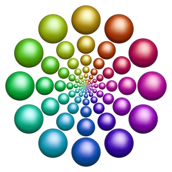 Okrągłe Ułożone Kolorowe Obiekty Przed Białym Tłem — Zdjęcie stockowe