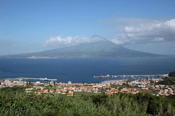 Vue Sur Capitale Horta Faial Azores Sur Île Pico Portugal — Photo