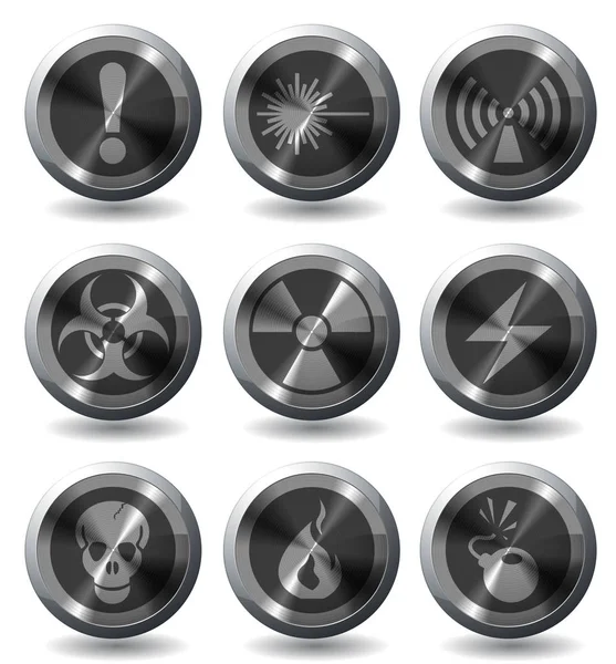 Ikony Znamení Nebezpečnosti Pro Webové Servery Uživatelské Rozhraní — Stock fotografie
