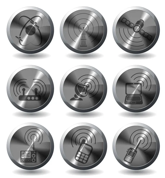 Ikony Wektora Sygnału Radiowego Dla Stron Internetowych Interfejsu Użytkownika — Zdjęcie stockowe