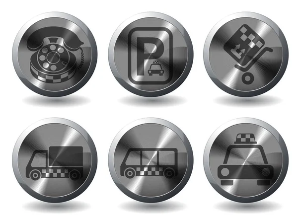 Vektor Symbole Für Webseiten Und Benutzeroberfläche Von Taxidiensten — Stockfoto