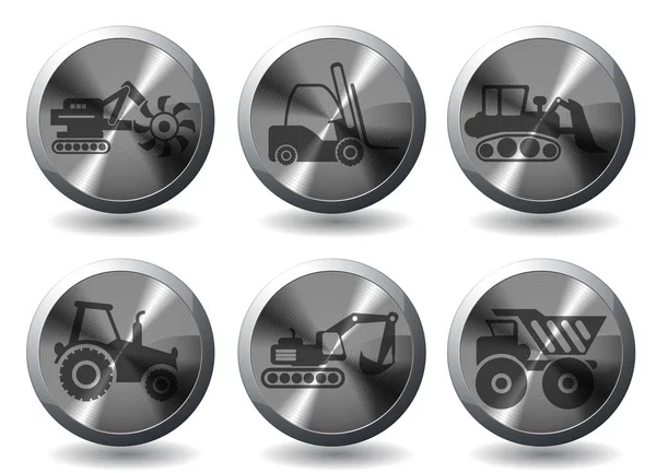 Vektorsymbole Für Transport Und Lademaschinen Für Webseiten Und Benutzeroberfläche — Stockfoto