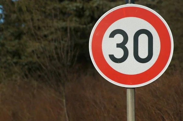 Street Sign Speed Limit — 图库照片