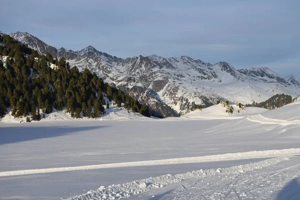 Stallersattel Defereggen Obersee Jakob Lago Hielo Deportes Invierno Esquí Fondo —  Fotos de Stock