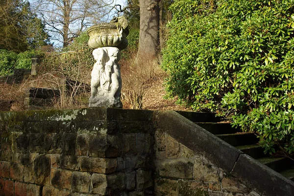 Старый Заложенный Романтическом Парке Старой Каменной Лестнице — стоковое фото