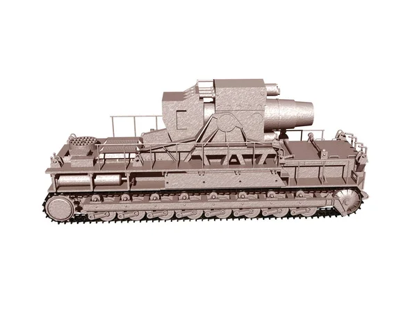 Militär Tank Modell Isolerad Vit Bakgrund — Stockfoto