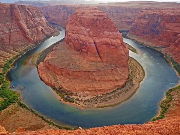 Herradura Curva Brazo Forma Herradura Del Río Colorado — Foto de Stock