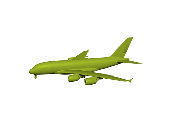 Zelené Vojenské Letadlo Izolované Bílém Pozadí — Stock fotografie