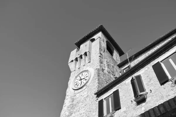 Torre Relógio Passignano Sul Trasimeno Pequena Cidade Lago Homônimo Região — Fotografia de Stock