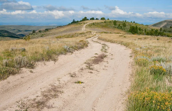 Eine Lkw Spur Führt Die Hügel Südwesten Wyomings — Stockfoto
