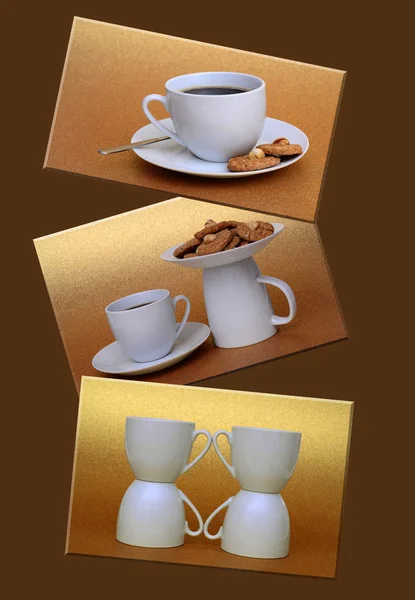 Coffee Collage Morning Drink — Stock Photo, Image