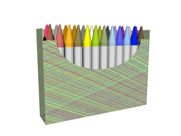 Lápis Colorido Arte Artesanato Equipamentos — Fotografia de Stock