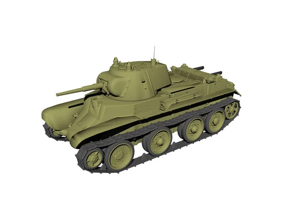 Katonai Tank Modell Elszigetelt Fehér Háttér — Stock Fotó