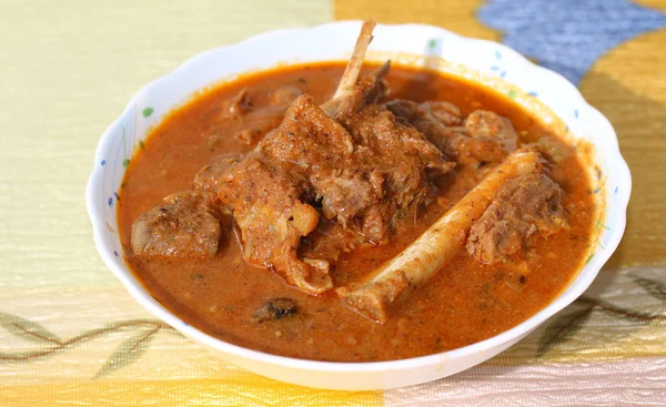 Indian Style Mutton Curry Thick Spicy Gravy Indian Style Meat — Stockfoto