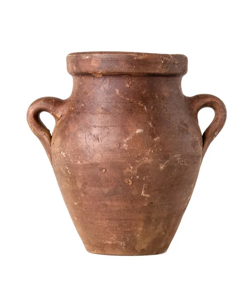 Beyaz Arkaplana Karşı Bir Terracotta Amphora — Stok fotoğraf