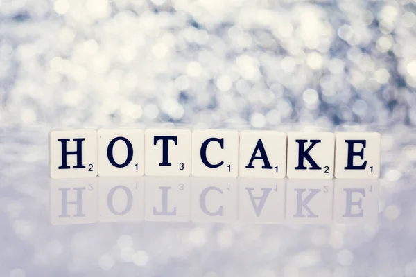 Créé Mot Tuiles Avec Des Lettres Jeu Scrabble Hotcake — Photo