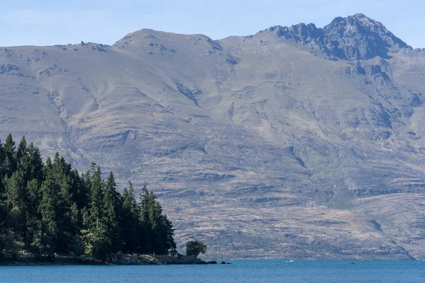 Paisagem Matinal Sobre Lago Wakatipu Com Notáveis Distância Tirado Queenstown — Fotografia de Stock