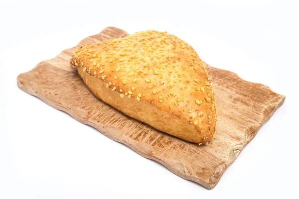 Brot Aus Mais Herzform Auf Einem Brett — Stockfoto
