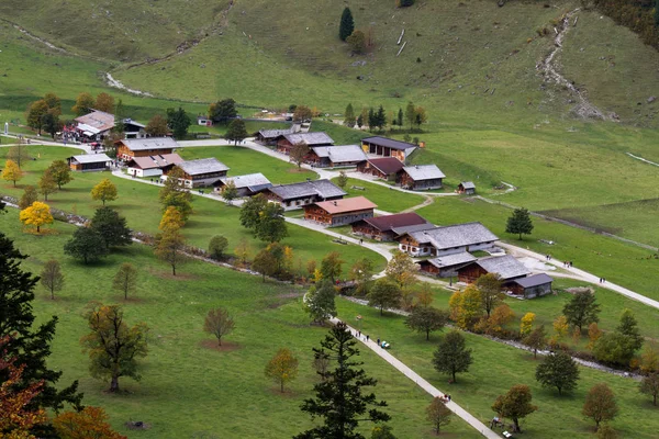 Vista Las Montañas Valle Los Alpes Suizos — Foto de Stock