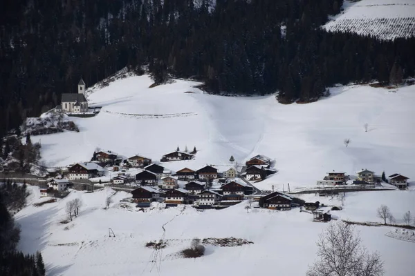 Tessenberg Heinfels Village Church Chapel Houses East Tyrol Winter — Foto de Stock