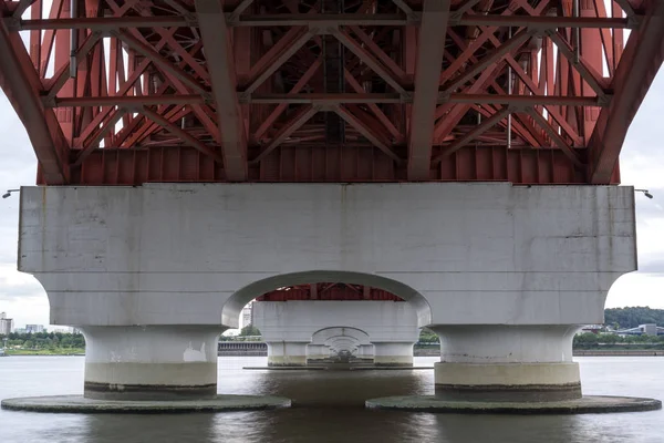 Seongsan Brug Han Rivier Genomen Tijdens Vlak Voor Zonsondergang Wanneer — Stockfoto