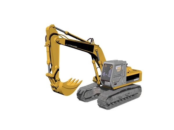 Excavator Isolated White Background — Stock Photo, Image