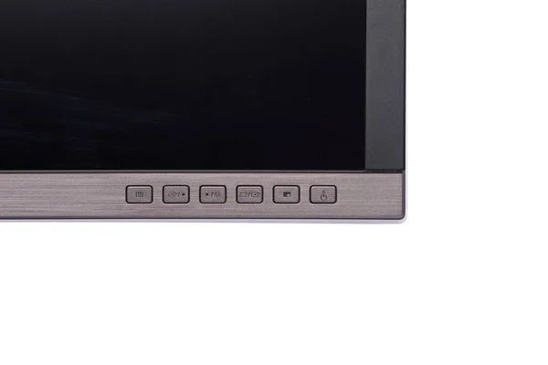 Fechar Botões Monitor Computador Moderno Isolado Branco — Fotografia de Stock