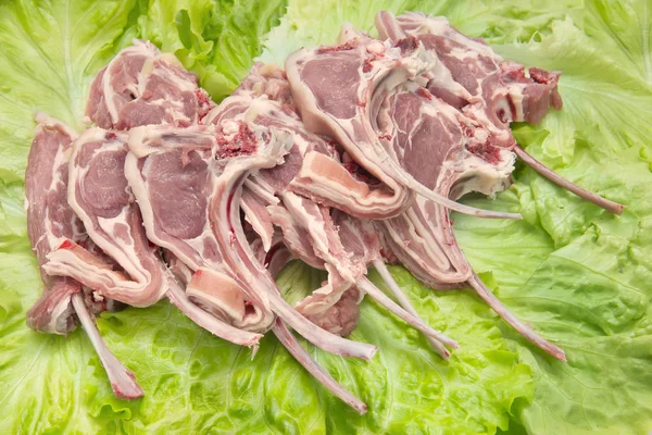 Lammstange Auf Salat — Stockfoto