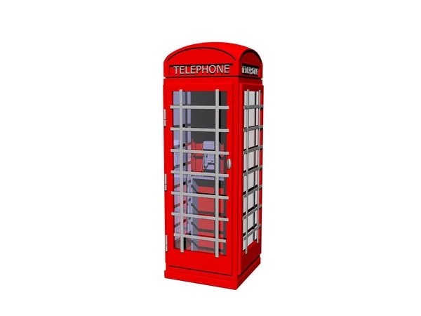 Red Telephone Box Isolated White Background — Stock Photo, Image