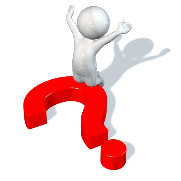 Red Question Mark Man — Stock Photo, Image