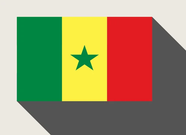 Senegal Flagge Flachen Webdesign Stil — Stockfoto